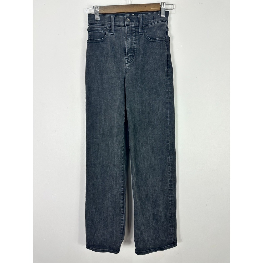 Madewell The Perfect Vintage Wide-Leg Jeans Black Womens 23 Lunar Wash 90s Retro
